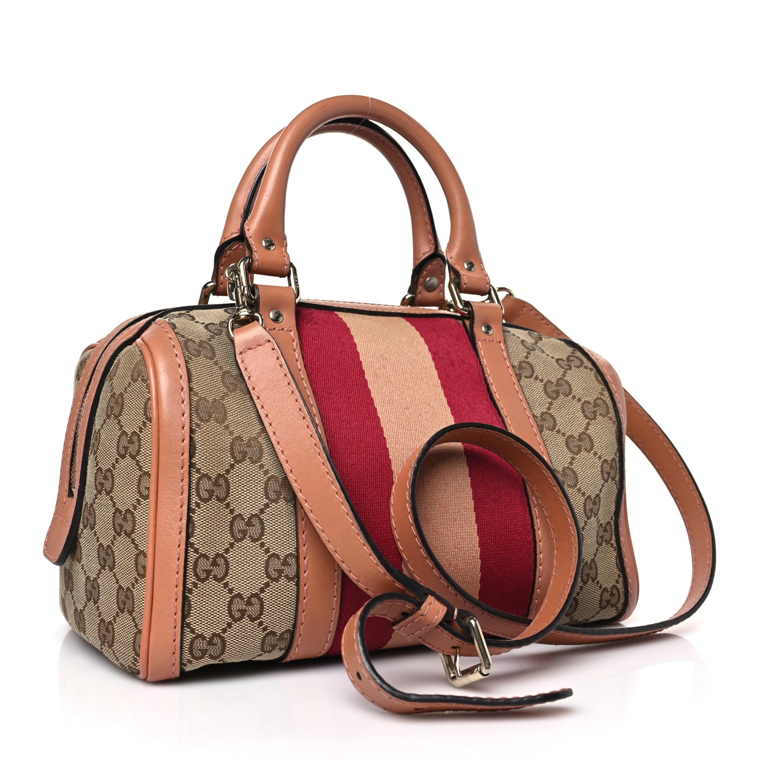 Gucci Monogram Vintage Web Small Boston Beige 3 of 9