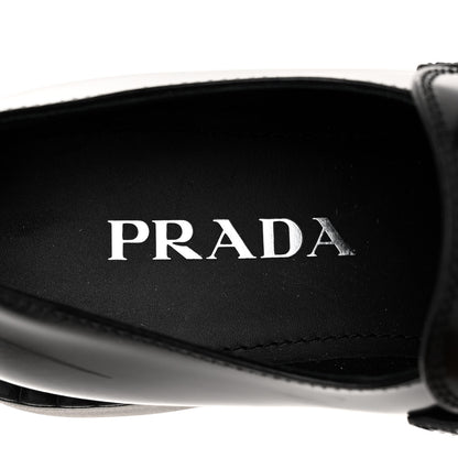 Prada Spazzolato Metal Triangle Logo 50mm Loafers 37.5 Black 7 of 10
