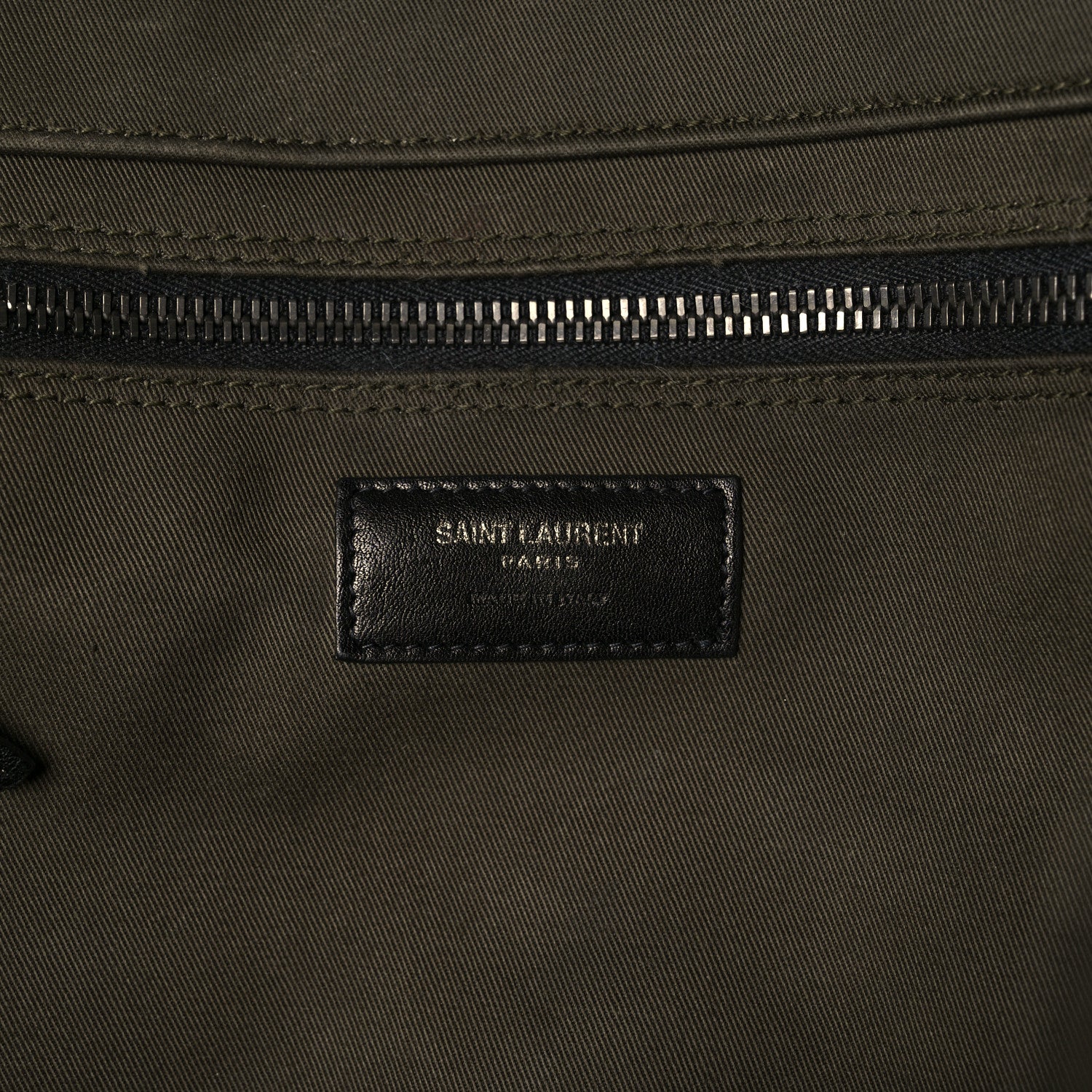Saint Laurent Linen Calfskin Rive Gauche Tote Khaki 6 of 30