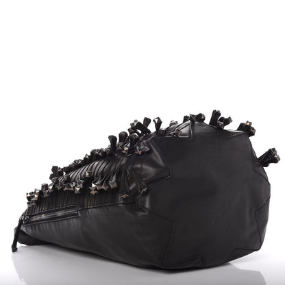Valentino Garavani Lambskin Rockstud Fringe Bucket Black 4 of 10