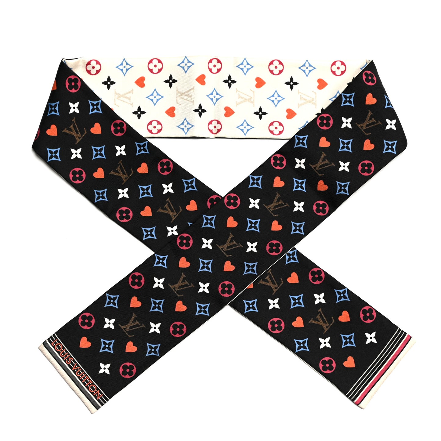 Silk Monogram Multicolor Bandeau Black
