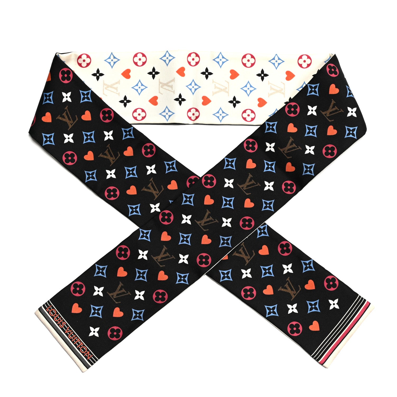 Louis Vuitton Silk Monogram Multicolor Bandeau Black 1 of 3