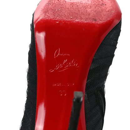 Christian Louboutin Tulle Nappa Libellibooty 100 Ankle Boots 39 Black 6 of 8