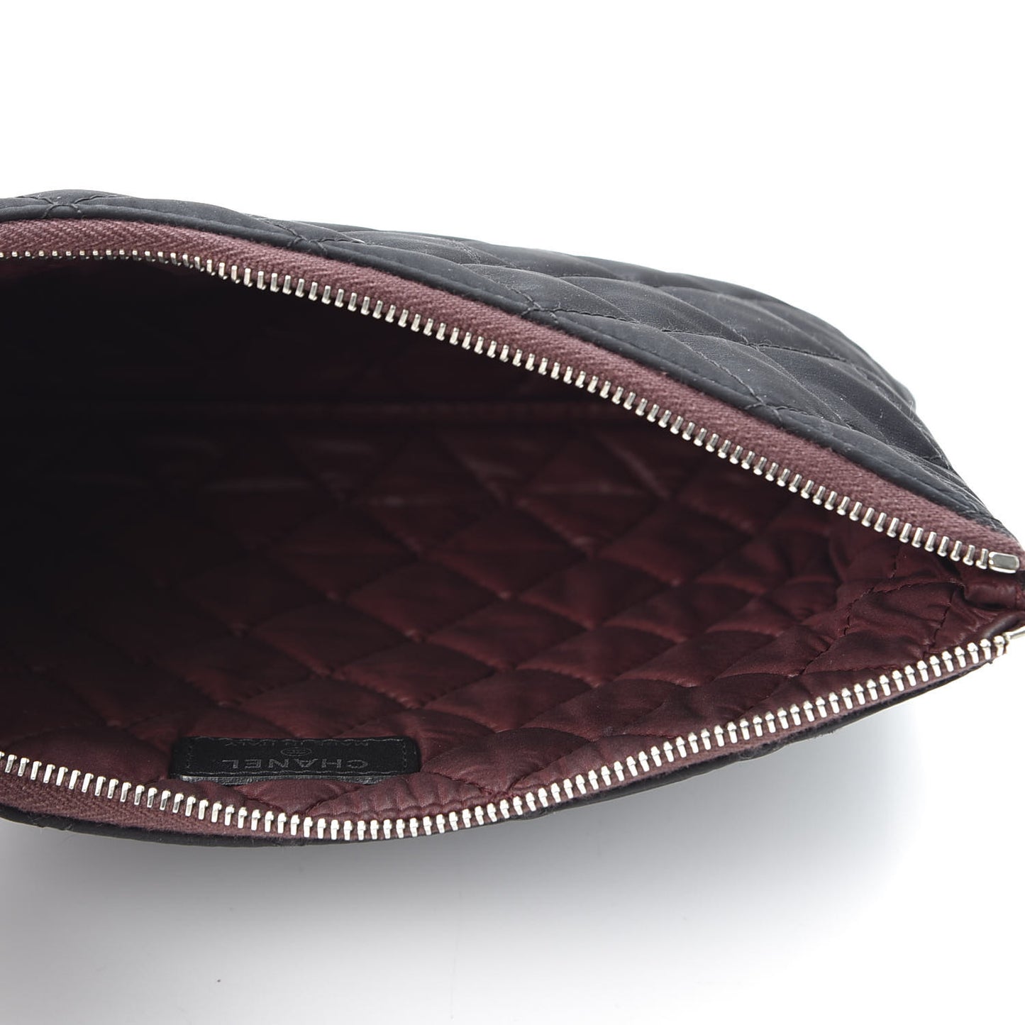Nylon Quilted Medium Cosmetic Case Black