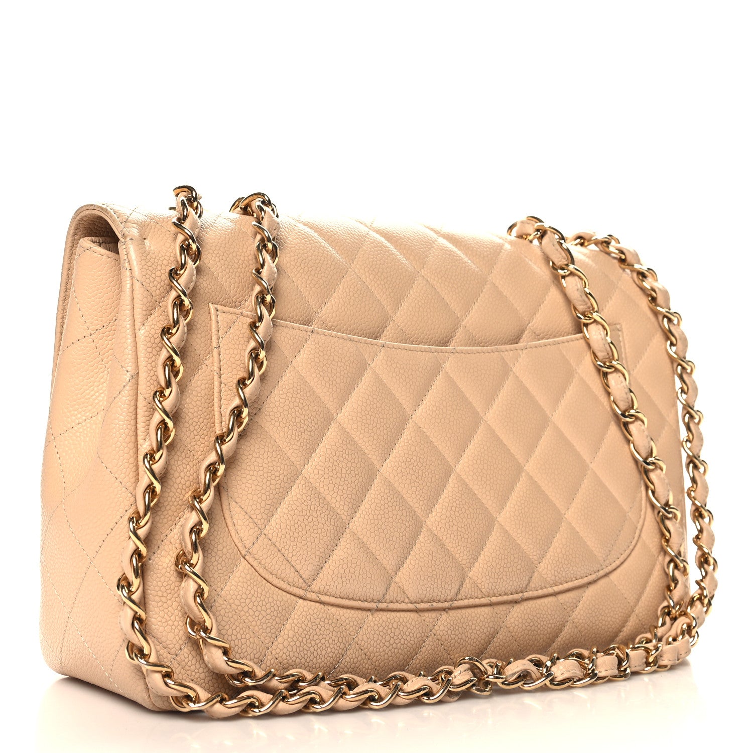 Chanel Caviar Quilted Jumbo Single Flap Beige Clair 3 of 14