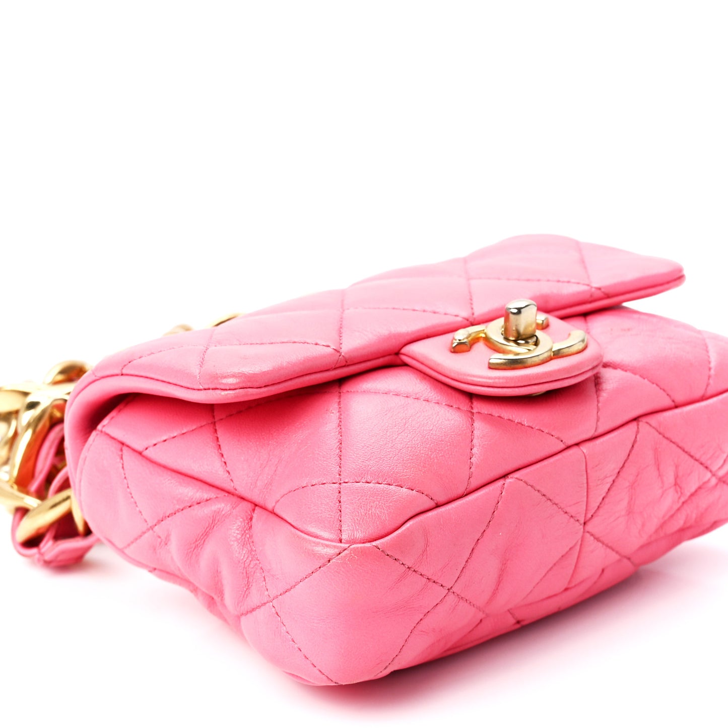 Lambskin Quilted Mini Funky Town Flap Pink