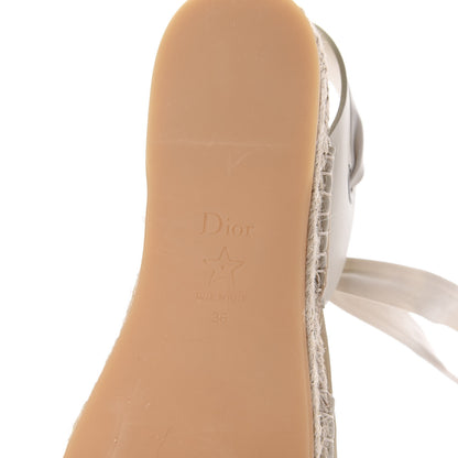 Christian Dior Calfskin Nicely-D Ankle Tie Espadrilles Flats 36 Off White 8 of 8