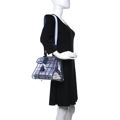Delvaux Vinyl Gingham The Dreamer MM Brillant Satchel Navy 2 of 10