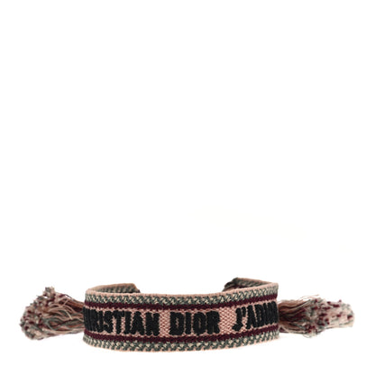 Christian Dior Woven Cotton Friendship Bracelet Pink Grey 1 of 3