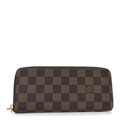 Louis Vuitton Damier Ebene Clemence Wallet Rose Ballerine 1 of 9
