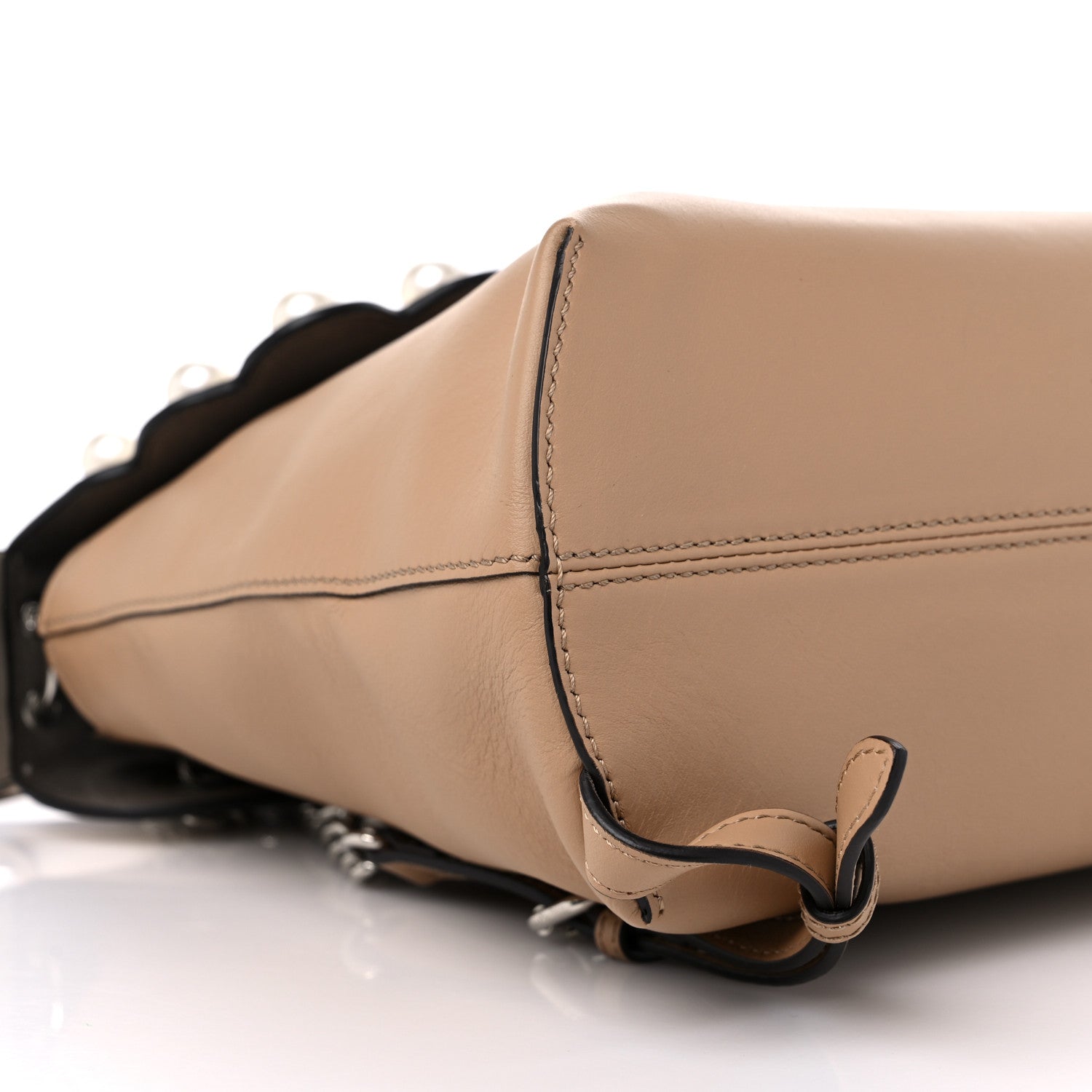 Fendi Vitello Century Pearl Bi-Color Scalloped Back to School Backpack Cuoio Camelia 8 of 10