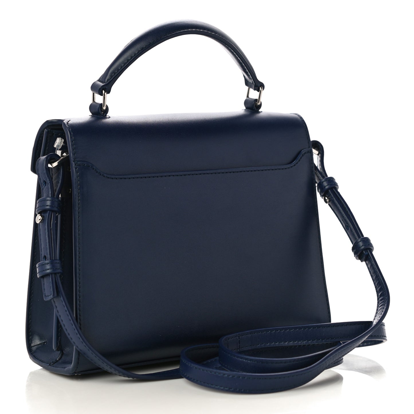 Calfskin Monogram Mini Cassandra Top Handle Bag Blue