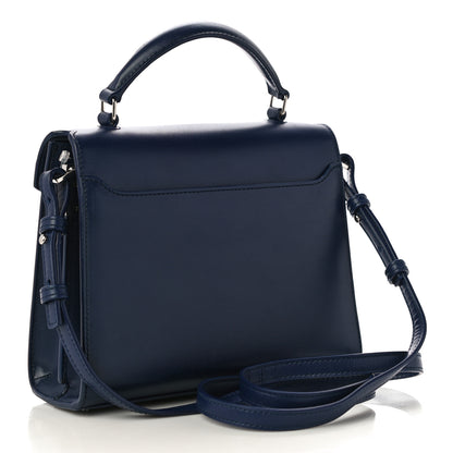 Saint Laurent Calfskin Monogram Mini Cassandra Top Handle Bag Blue 3 of 9