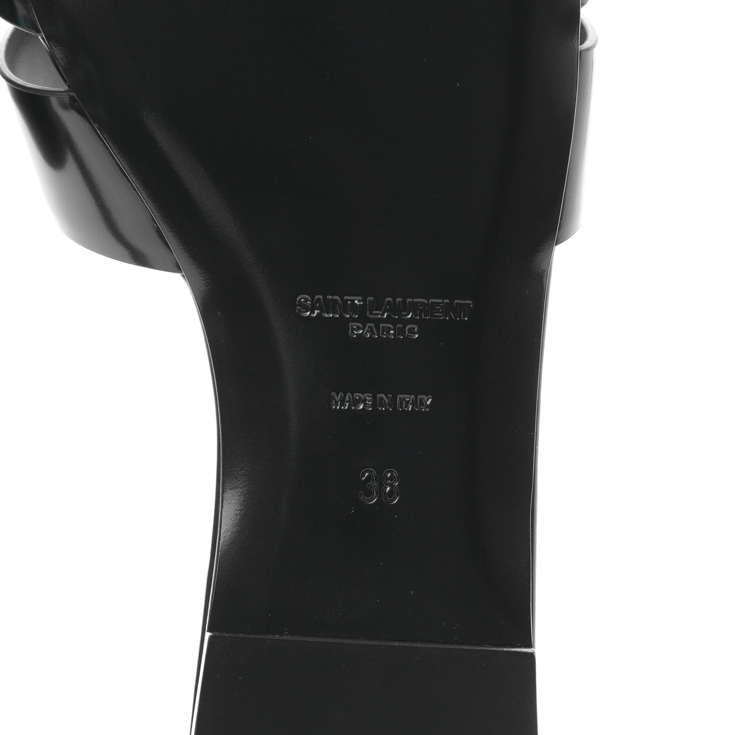 Saint Laurent Patent Tribute 05 Slide Sandals 38 Black 8 of 9