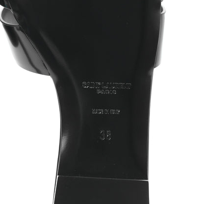 Saint Laurent Patent Tribute 05 Slide Sandals 38 Black 8 of 9