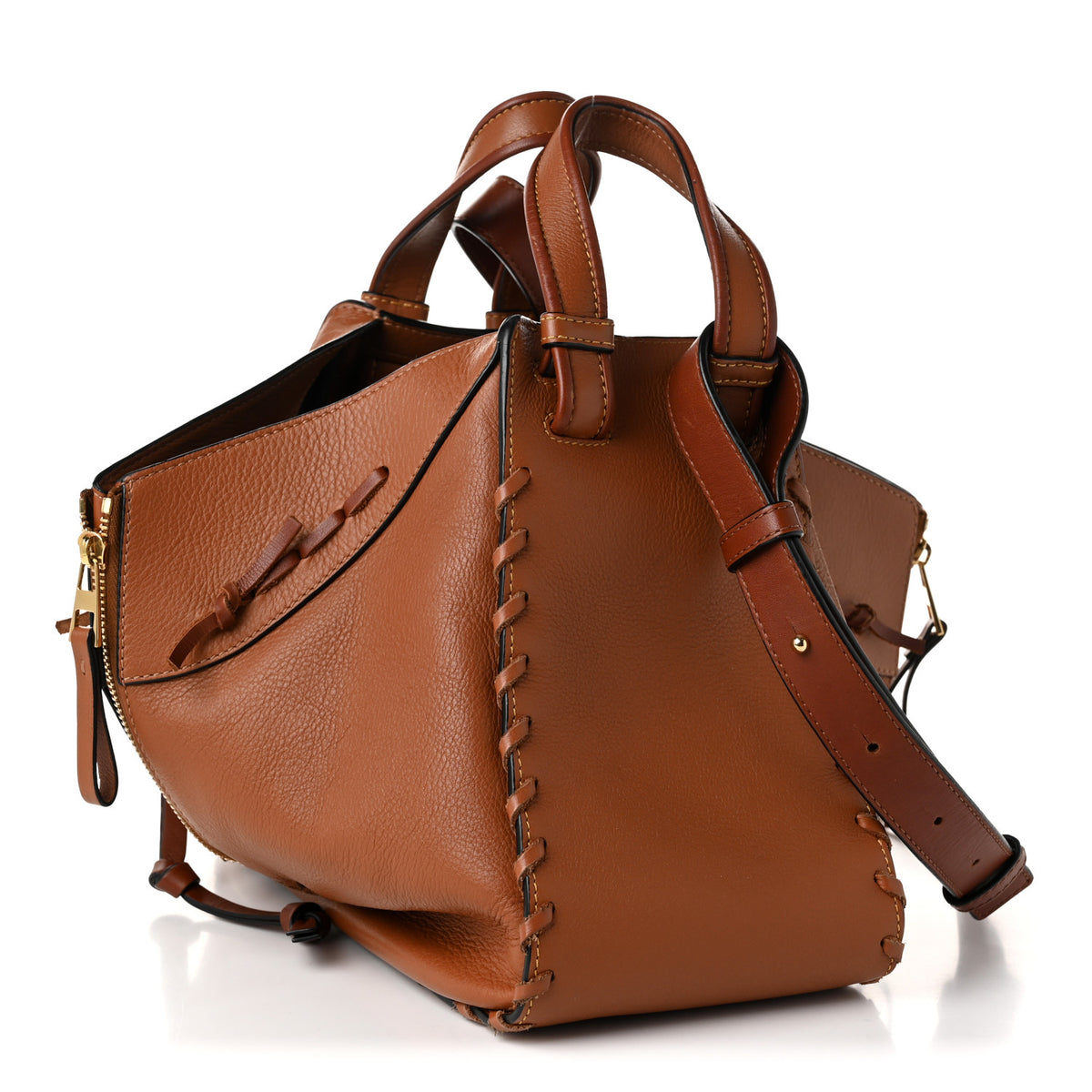 Loewe Grained Calfskin Small Whipstitch Hammock Shoulder Bag Tan 5 of 21