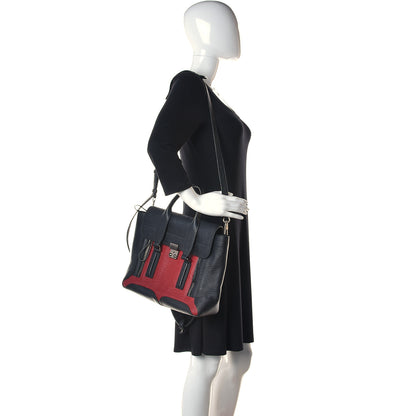3.1 Phillip Lim Textured Calfskin Medium Pashli Satchel Crimson Black 3 of 11