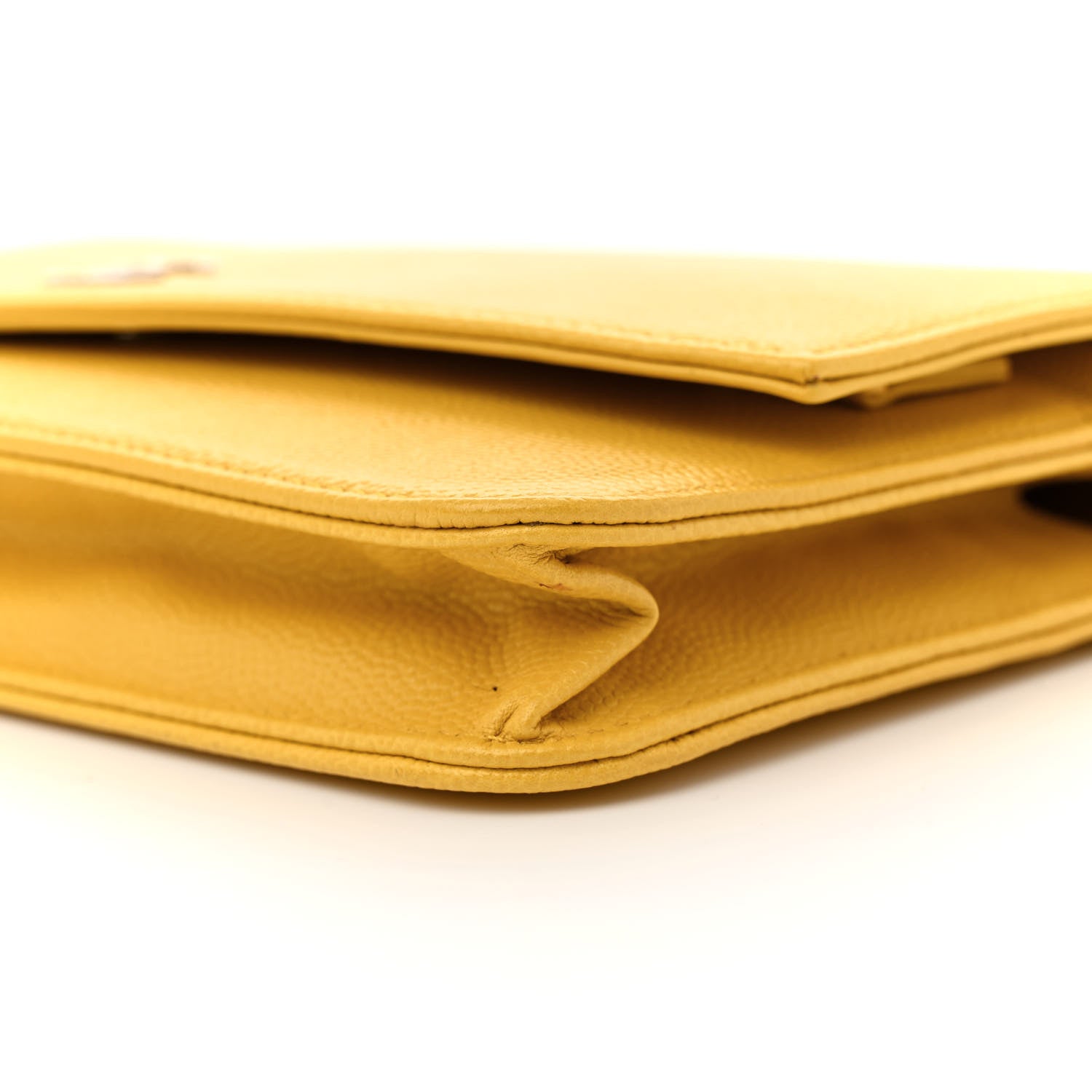 Chanel Caviar Sevruga Wallet on Chain WOC Yellow 10 of 15