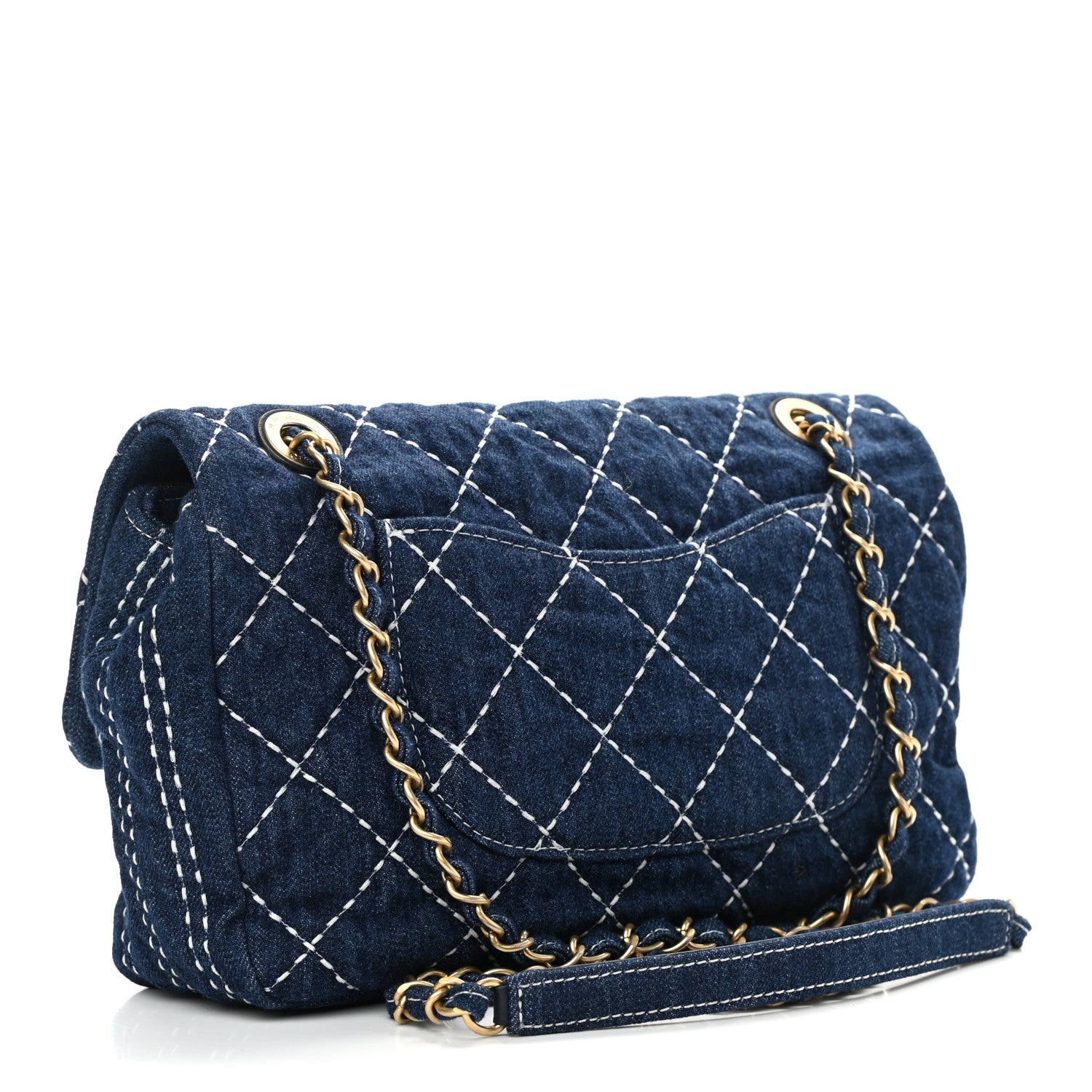 Chanel Denim Quilted Medium Denim Trip Single Flap Blue 3 of 11