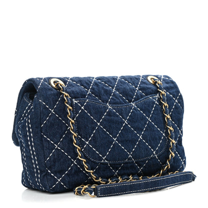 Chanel Denim Quilted Medium Denim Trip Single Flap Blue 3 of 11