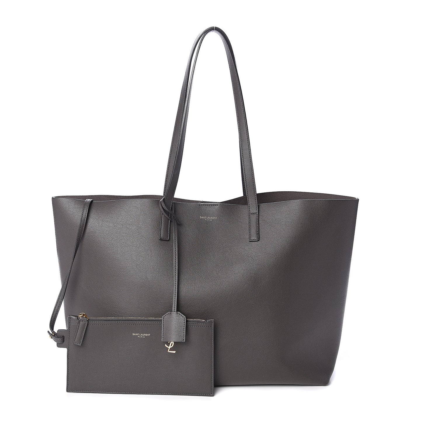 Calfskin Large Shopping Tote Dark Grey