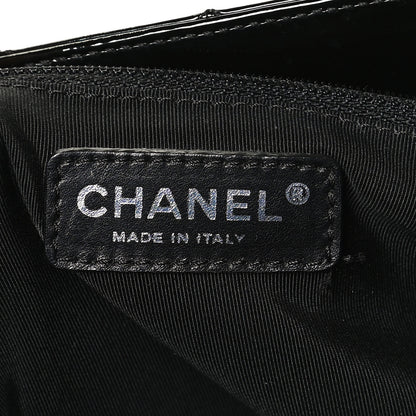 Chanel Patent Quilted Grand Shopping Tote GST Black 6 of 10