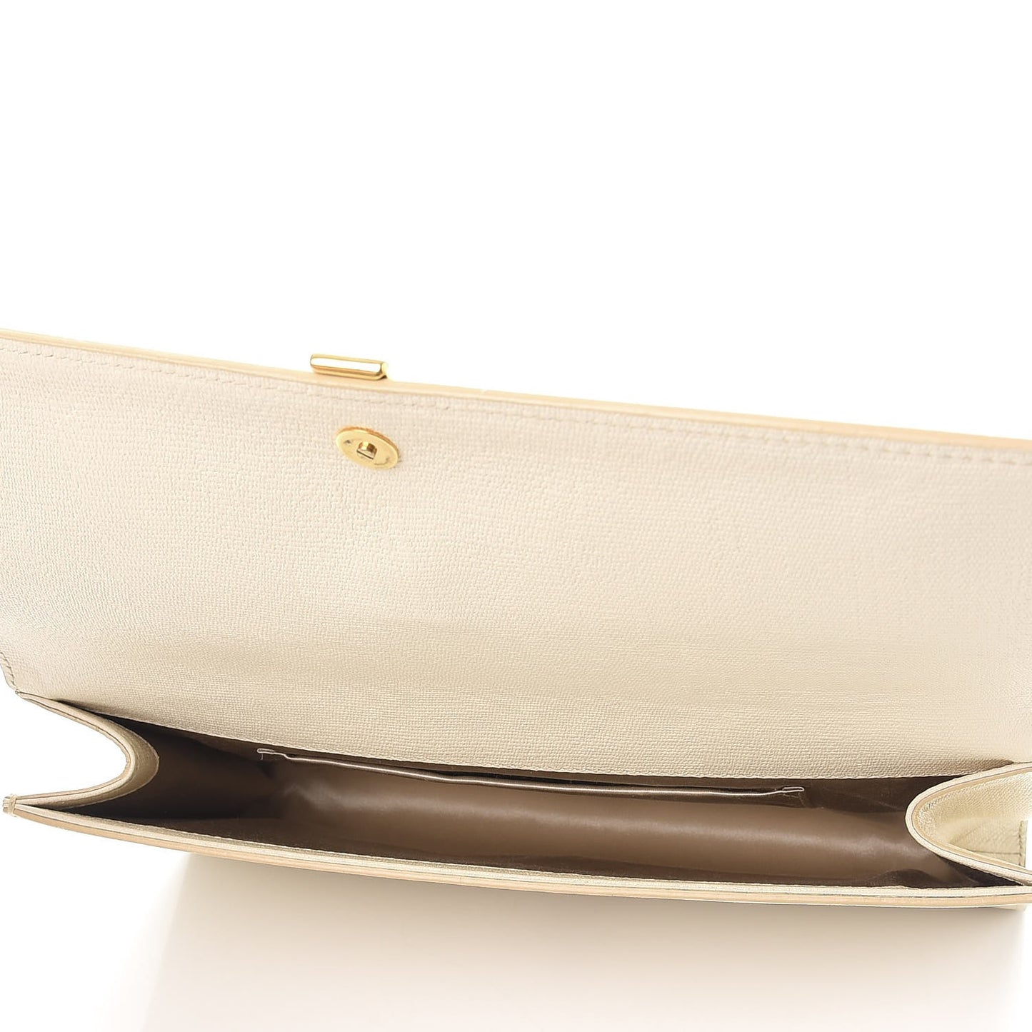 Textured Calfskin Classic Y Clutch Light Beige