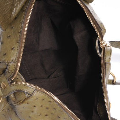 Saint Laurent Ostrich Rive Gauche Medium Jungle 5 of 8