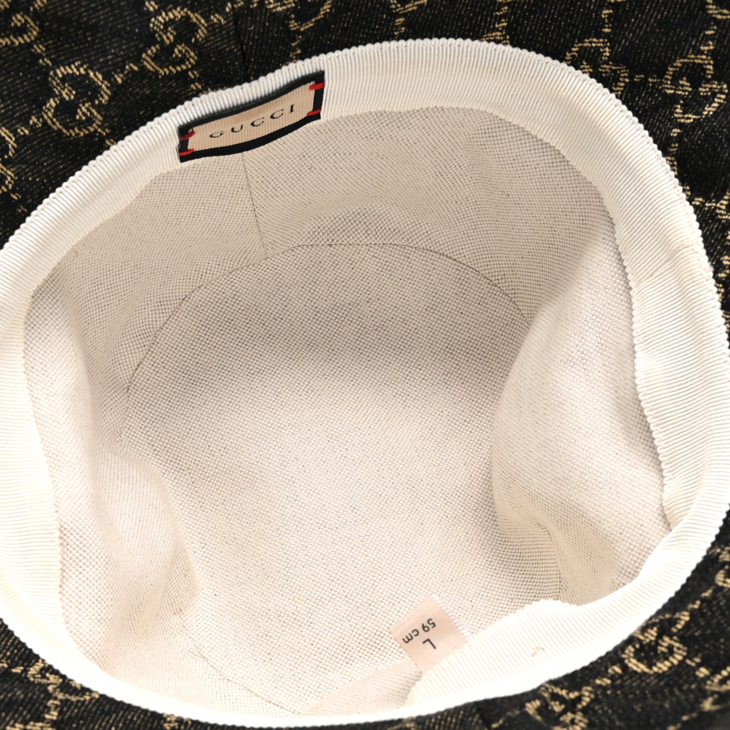 Gucci Jacquard Denim GG Monogram Oscar Bucket Hat L Black Ivory 14 of 20