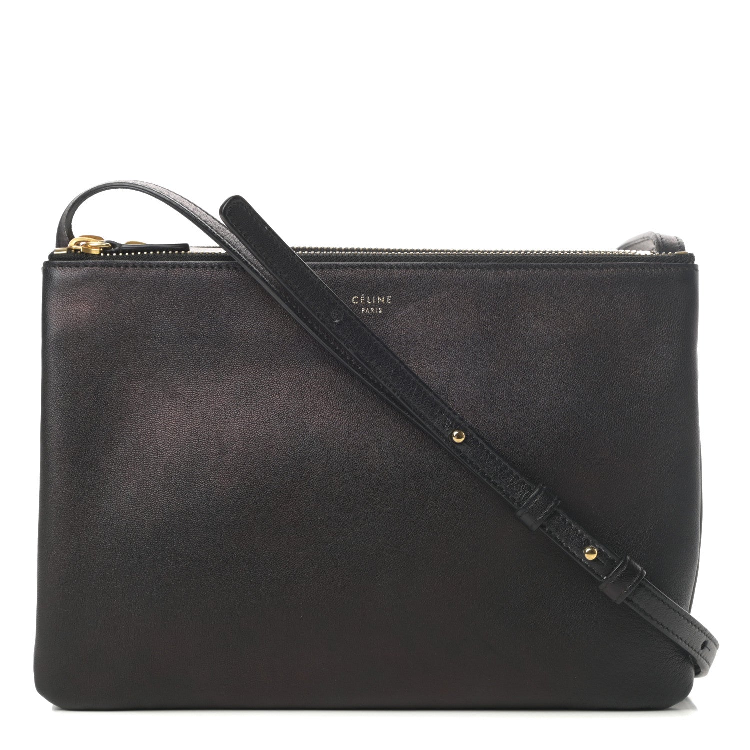 Celine Lambskin Large Trio Crossbody Bag Black 1 of 14