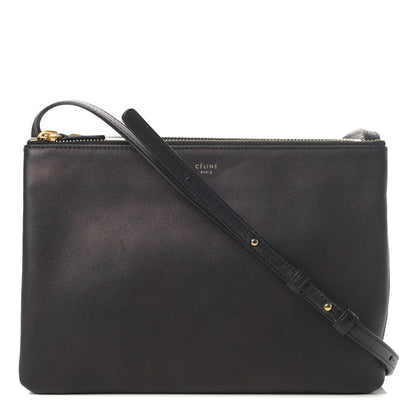 Celine Lambskin Large Trio Crossbody Bag Black 1 of 14