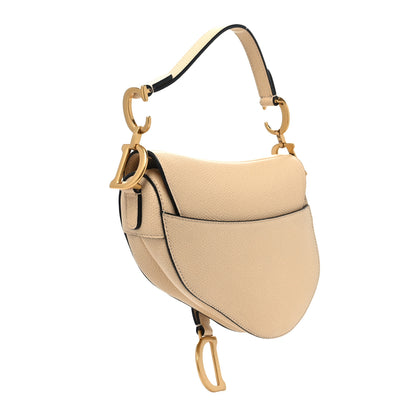 Christian Dior Grained Calfskin Mini Saddle Bag Beige 3 of 9
