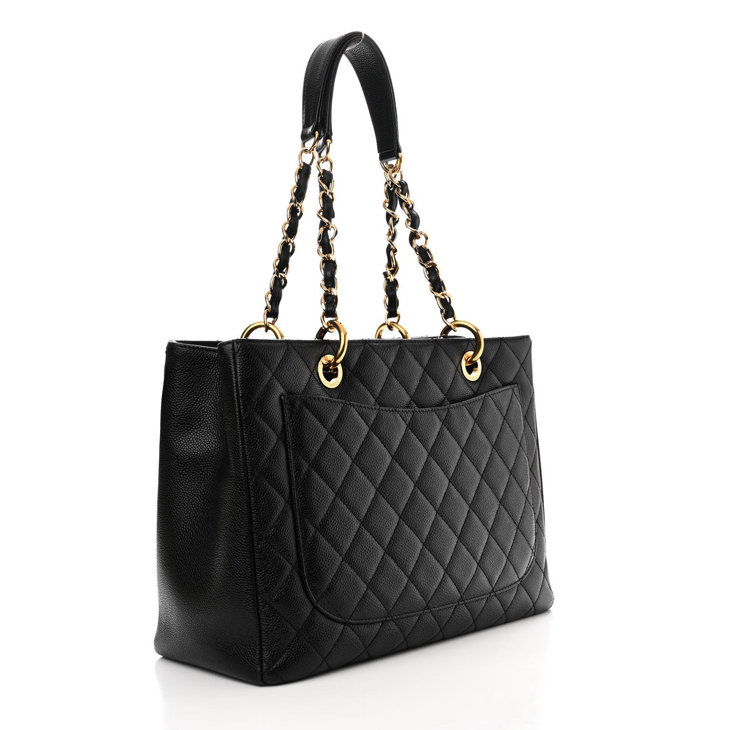Caviar Quilted Grand Shopping Tote GST Black