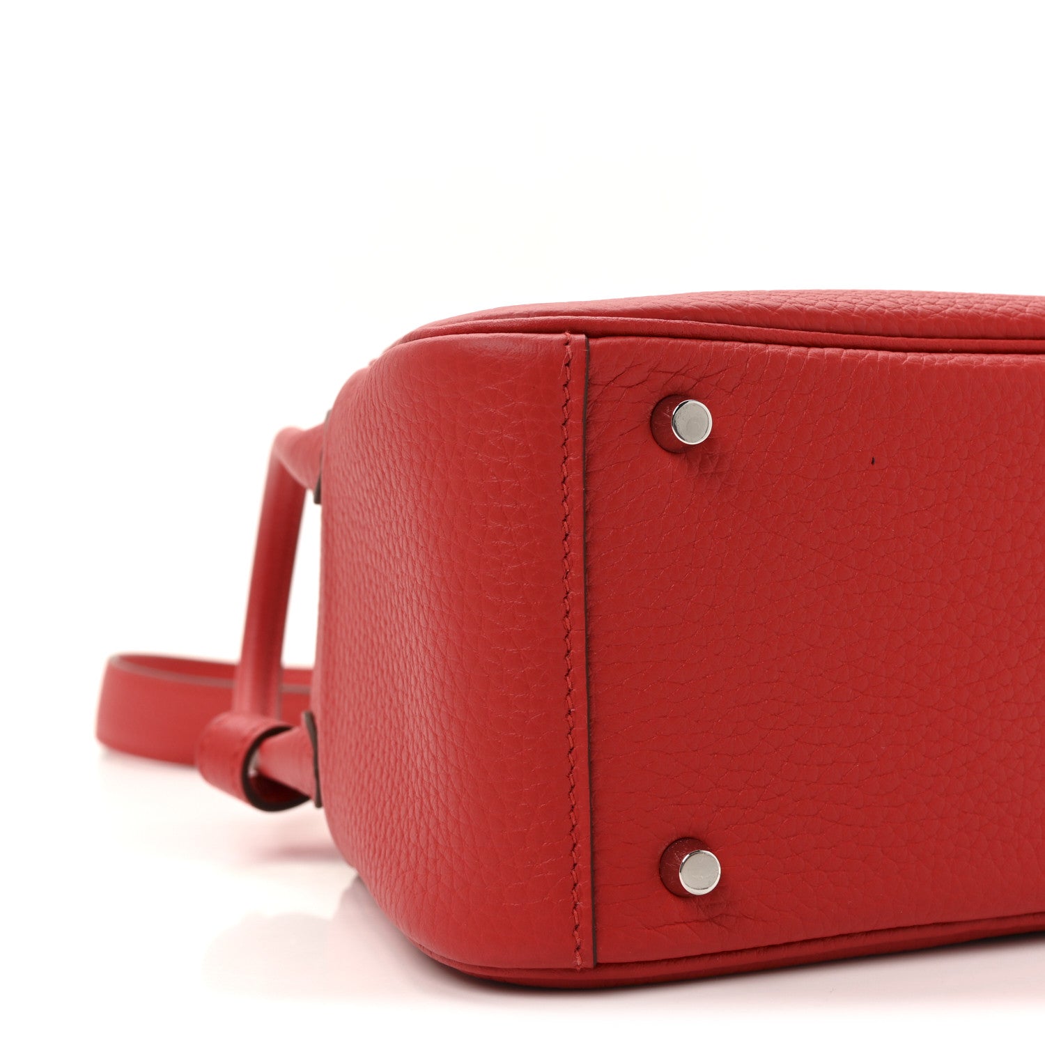 Hermes Taurillon Clemence Mini Lindy 20 Rouge Radieux 8 of 10