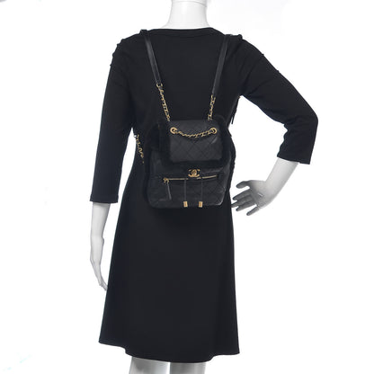 Chanel Lambskin Shearling Quilted CC Backpack Black 2 of 8