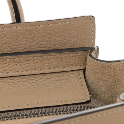 Celine Drummed Calfskin Nano Luggage Dune 14 of 15