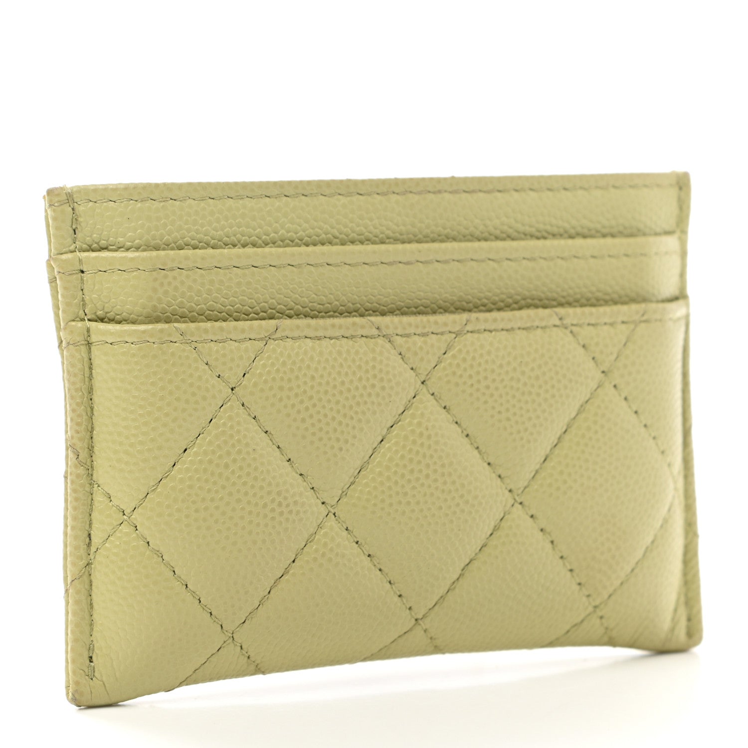 Chanel Caviar Quilted French New Wave Card Holder Light Green 3 of 8