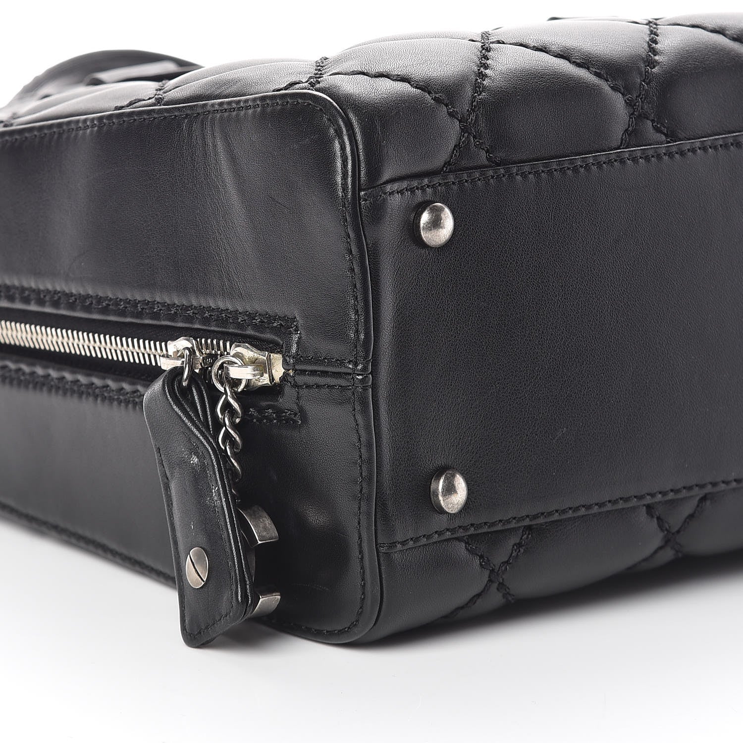 Chanel Calfskin Quilted Top Handle Bag Black 8 of 13