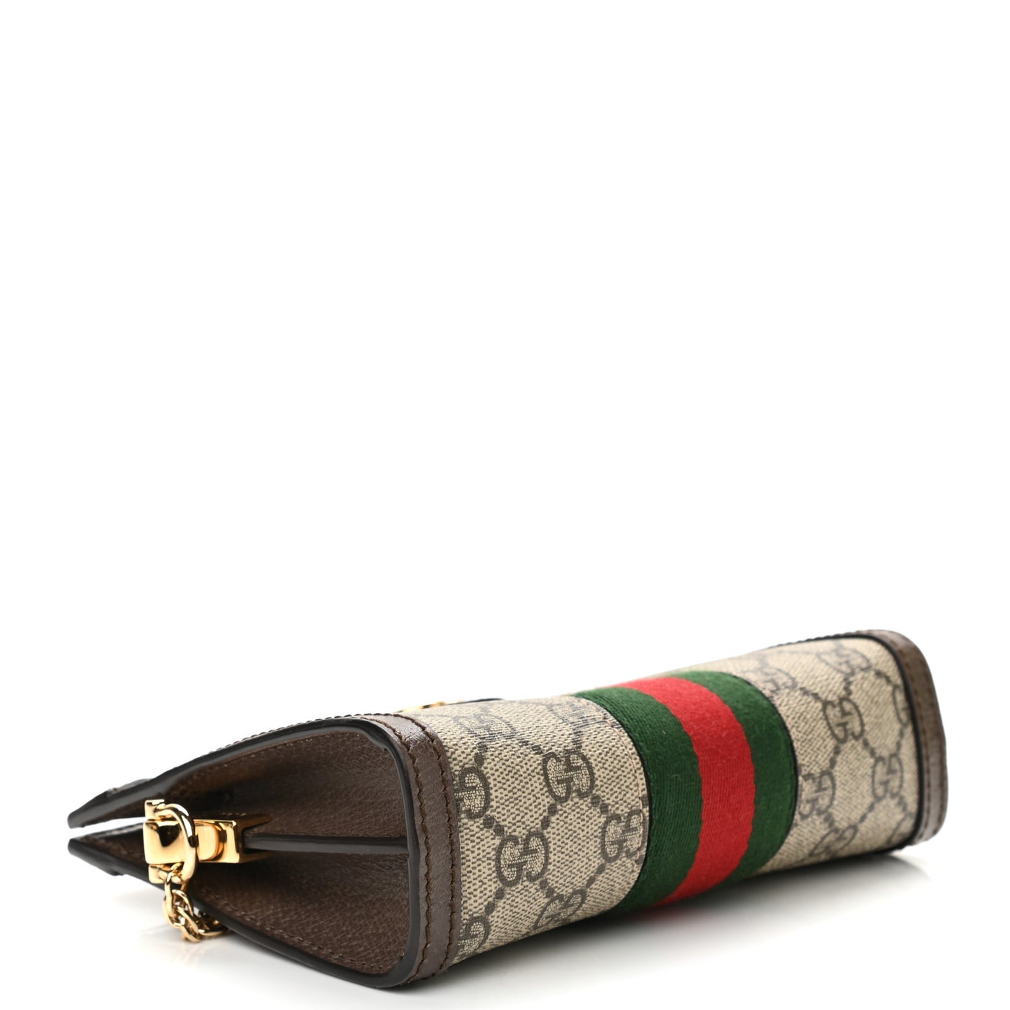 GG Supreme Monogram Textured Dollar Calfskin Web Mini Ophidia Chain Shoulder Bag Beige Ebony New Acero
