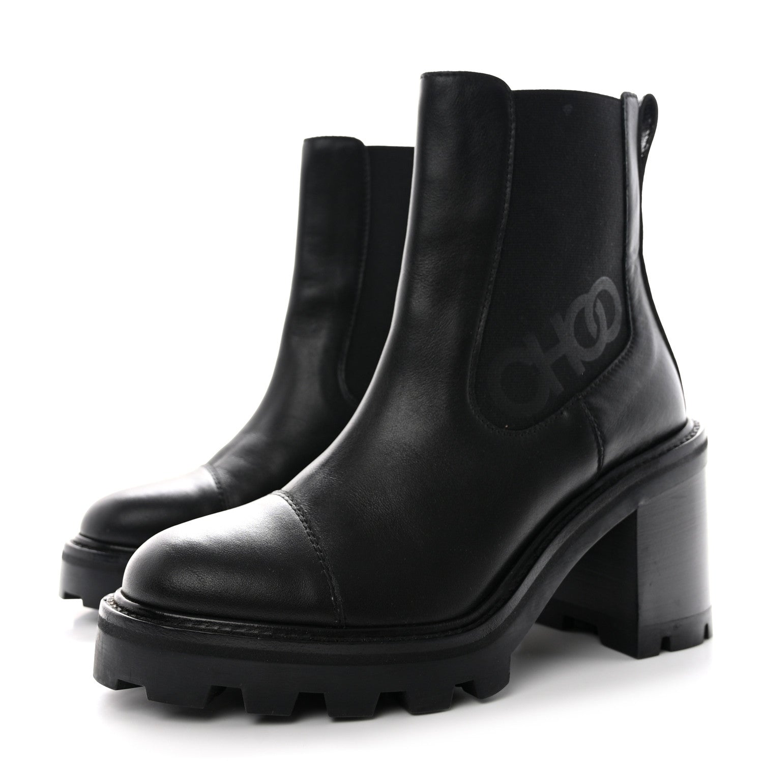 Jimmy Choo Calfskin Lug Sole Boots 36 Black 3 of 8