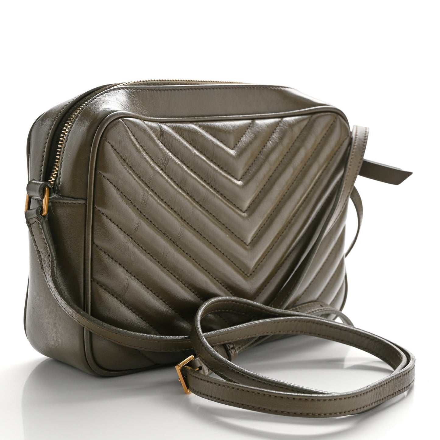 Calfskin Matelasse Monogram Lou Camera Bag Military Olive
