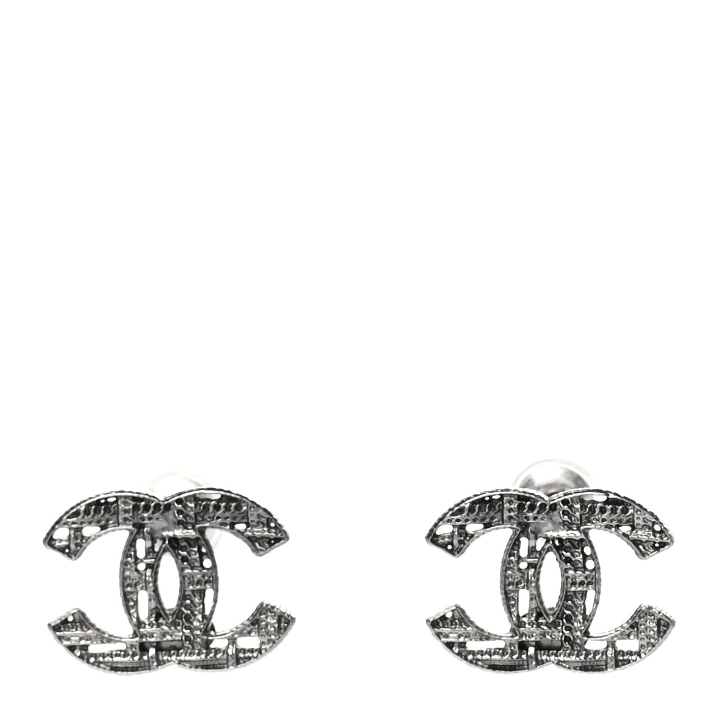 CC Chain Earrings Dark Silver