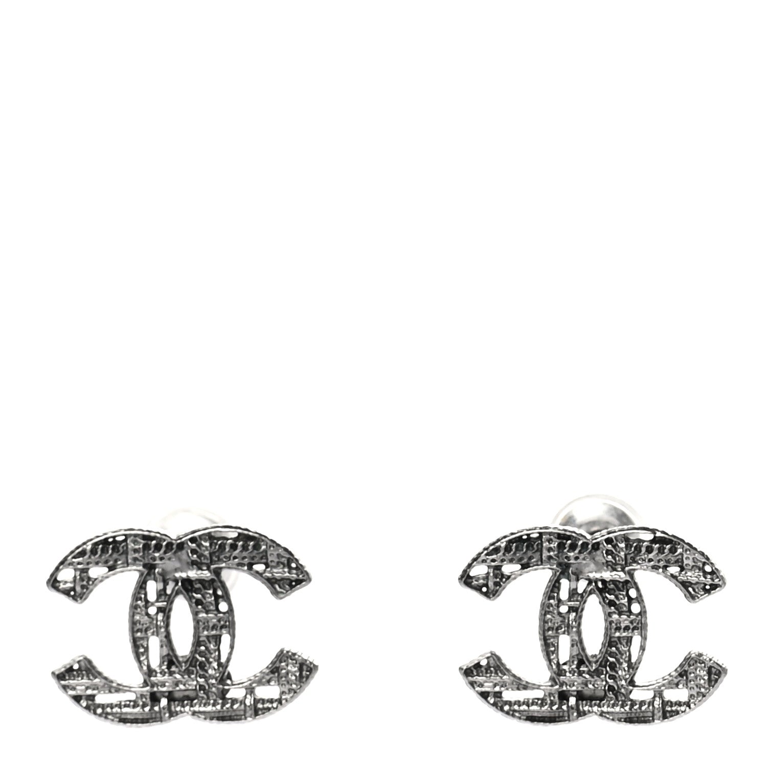 Chanel CC Chain Earrings Dark Silver 1 of 4