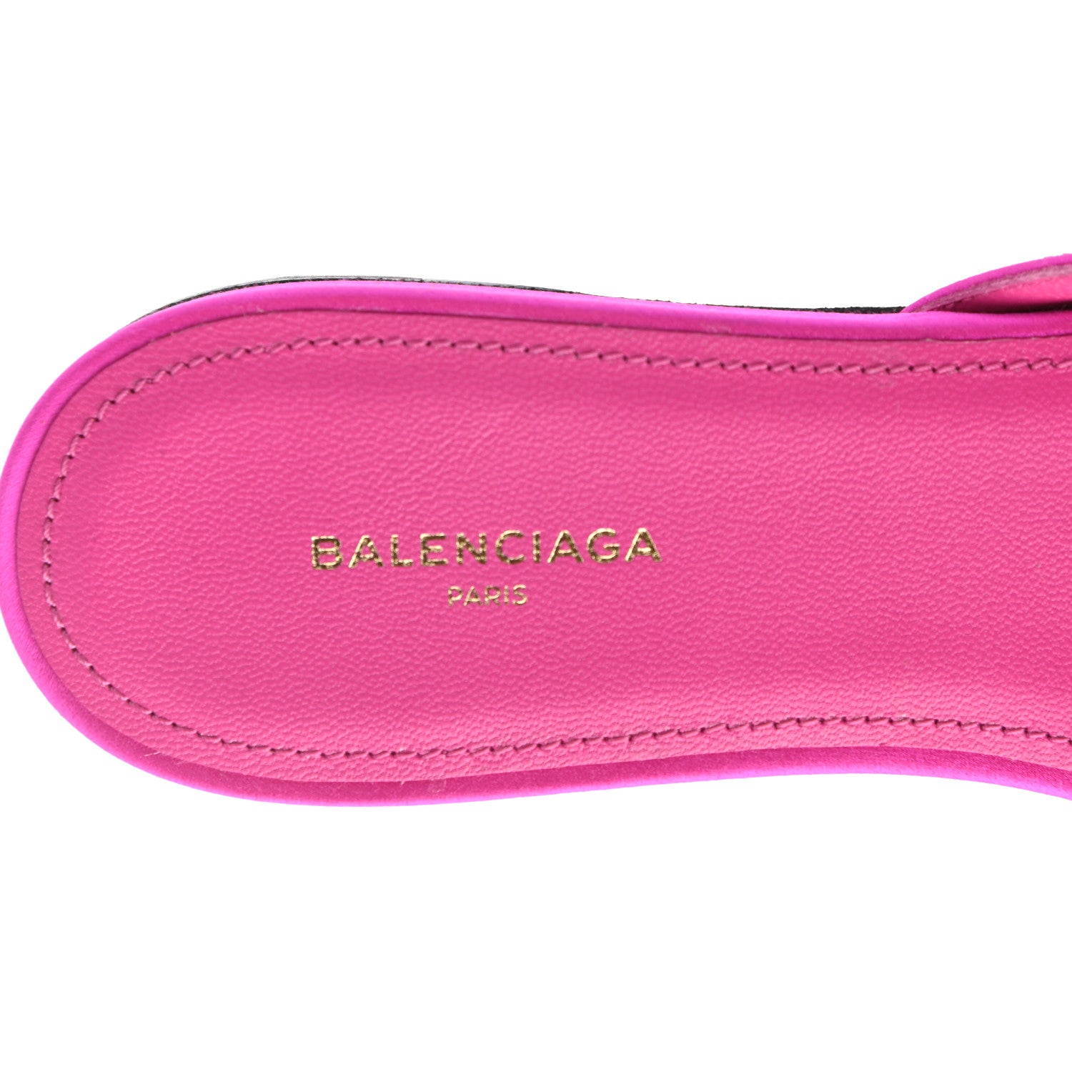 Balenciaga Satin Sequin Embellished Slash Slippers 37 Fuchsia 7 of 8