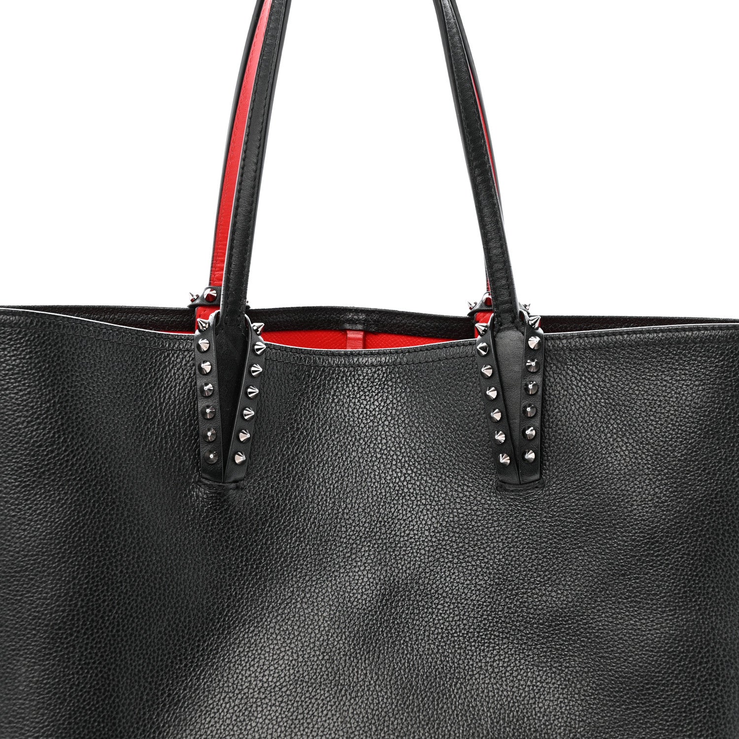 Christian Louboutin Calfskin Empire Spikes East West Cabata Tote Black 7 of 16