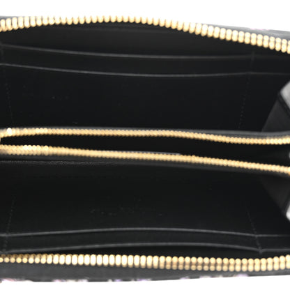 Christian Dior Calfskin Millefiori Printed Lady Dior Zip Wallet Black 5 of 7