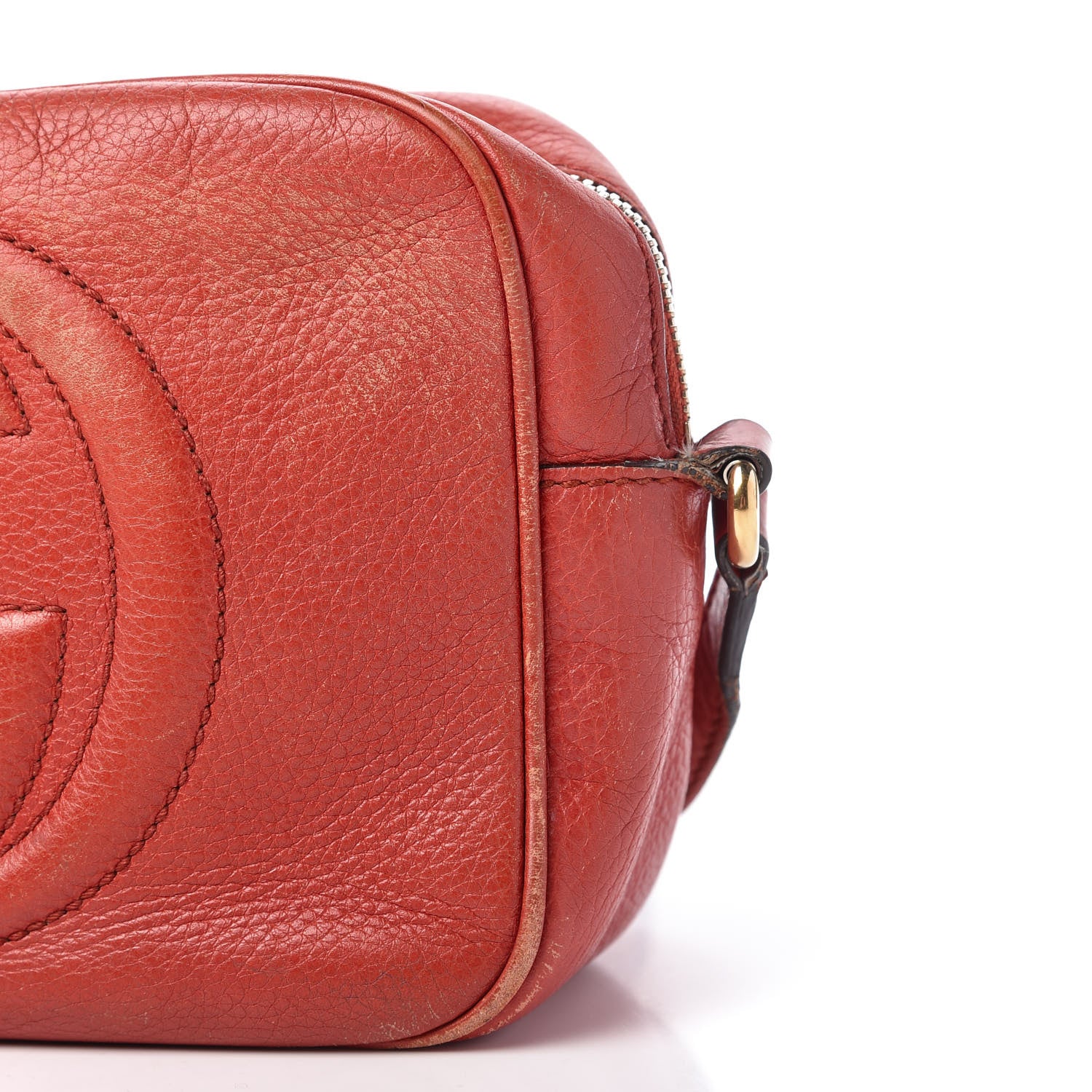 Gucci Pebbled Calfskin Small Soho Disco Bag Tabasco Red 11 of 12