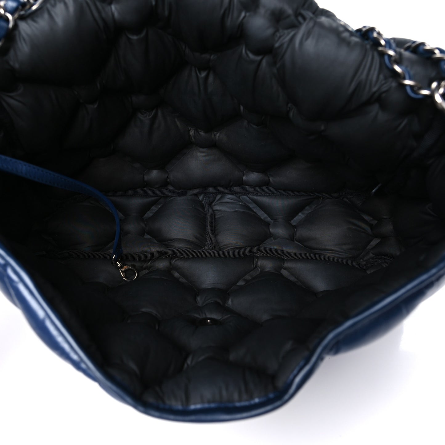 Calfskin Quilted Large Chesterfield Flap Navy