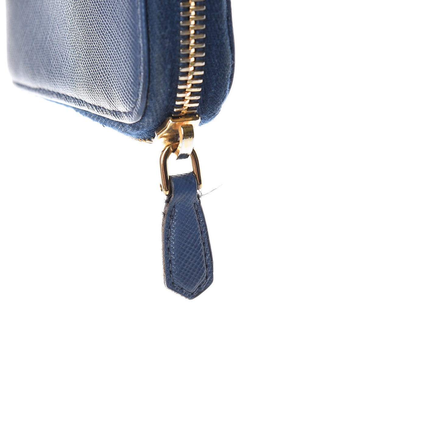 Saffiano Triangle Zip Around Wallet Blue