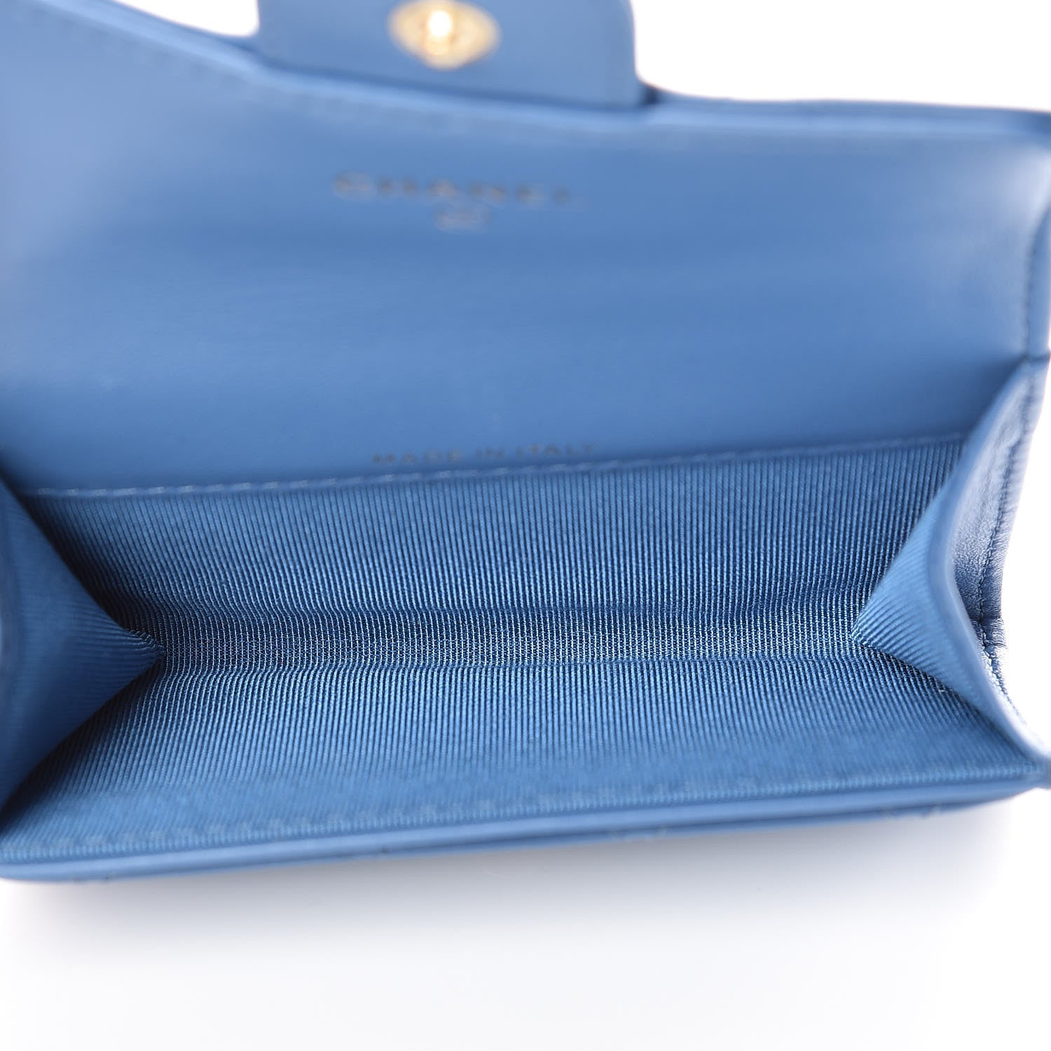 Chanel Lambskin Quilted Card Holder Wallet Blue 5 of 11